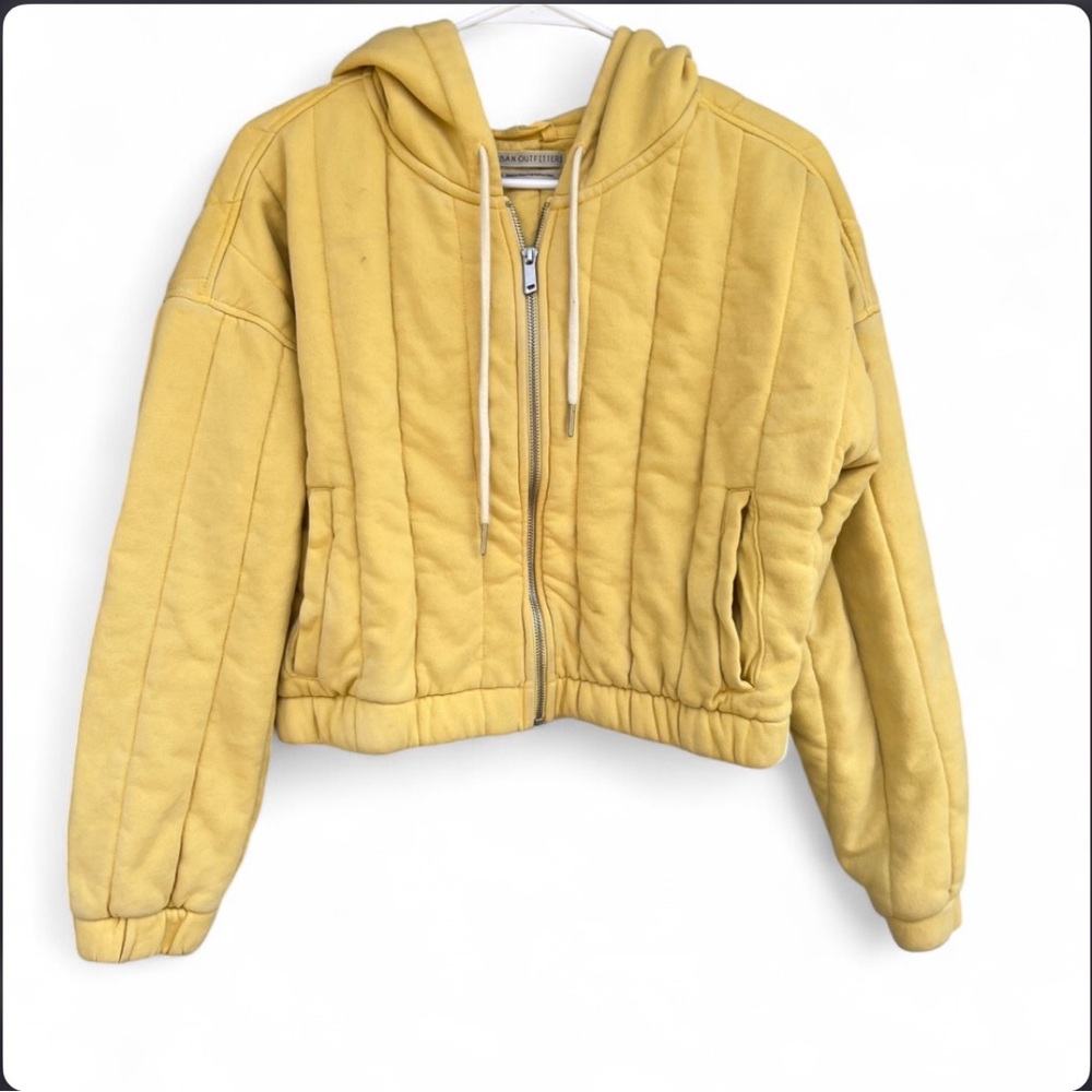 Urban Outfitters butter Yellow Quilted Hoodie size small